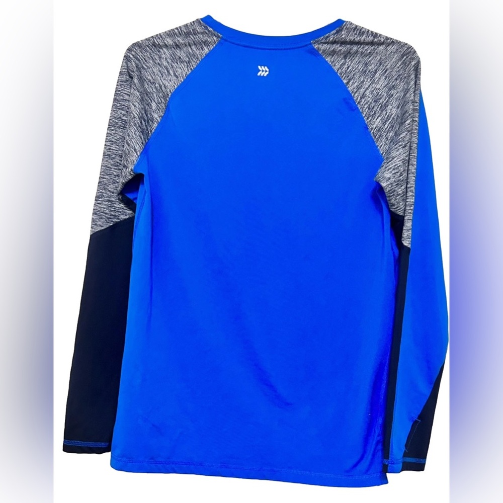 All In Motion Boys Long Sleeve Activewear  Shirt Crew Neck Blue base layer